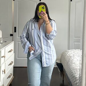 Ralph Lauren Cotton Classic Blue,White and Yellow Shirt